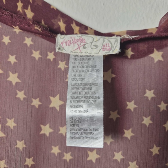 Free People Plus Size Friendly Star Dazed Tie Front Whimsy Hippie Boho Kimono OS - Picture 9 of 10